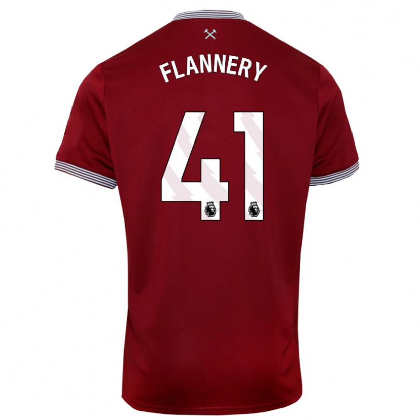 Danxen Homme Maillot Keira Flannery #41 Bourgogne Blanc Tenues Domicile 2025/26 T-Shirt