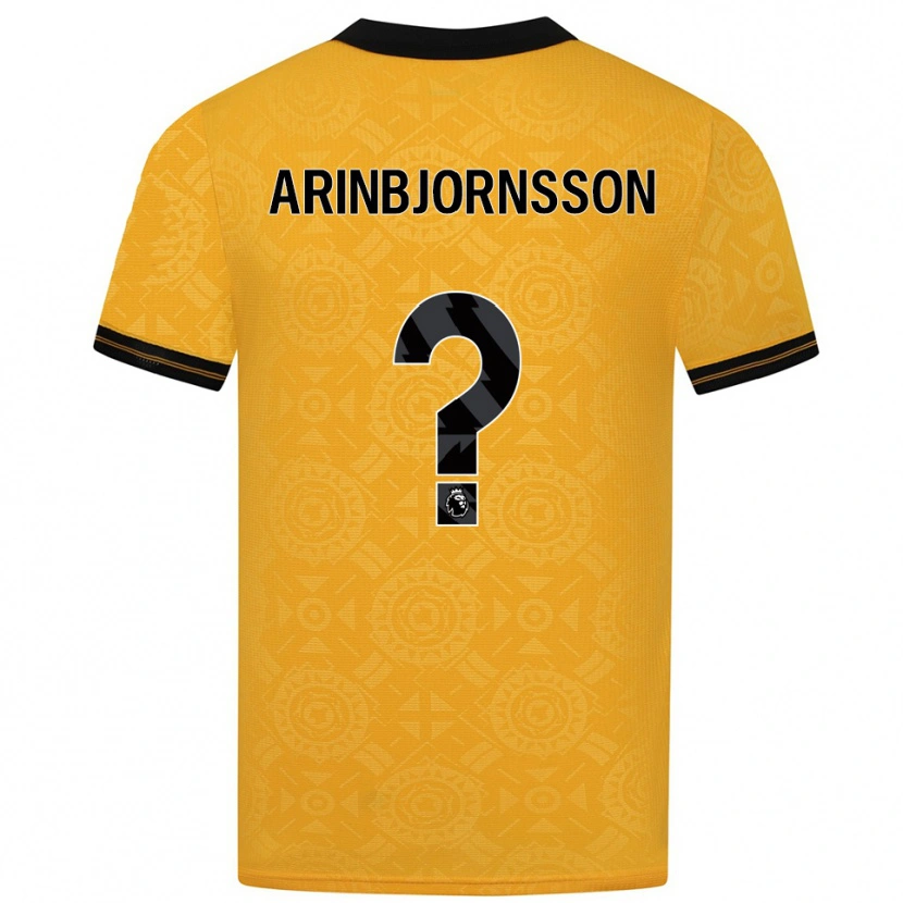 Danxen Homme Maillot Palmi Arinbjornsson #0 Jaune Noir Tenues Domicile 2025/26 T-Shirt