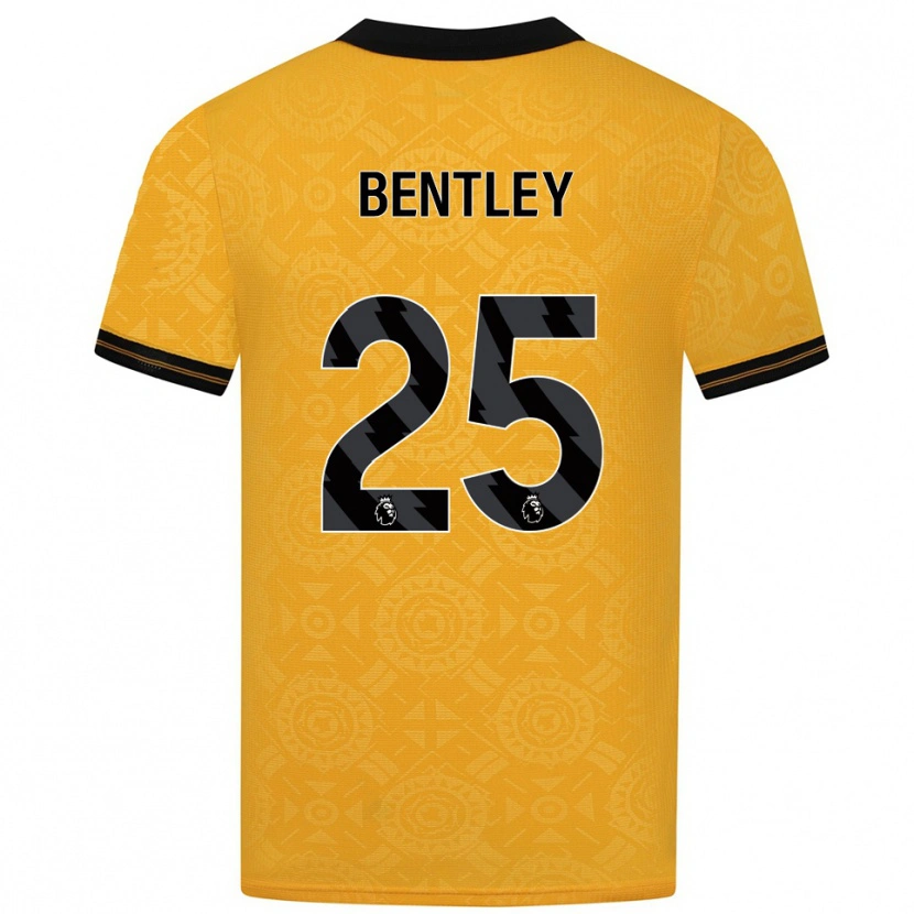 Danxen Homme Maillot Daniel Bentley #25 Jaune Noir Tenues Domicile 2025/26 T-Shirt