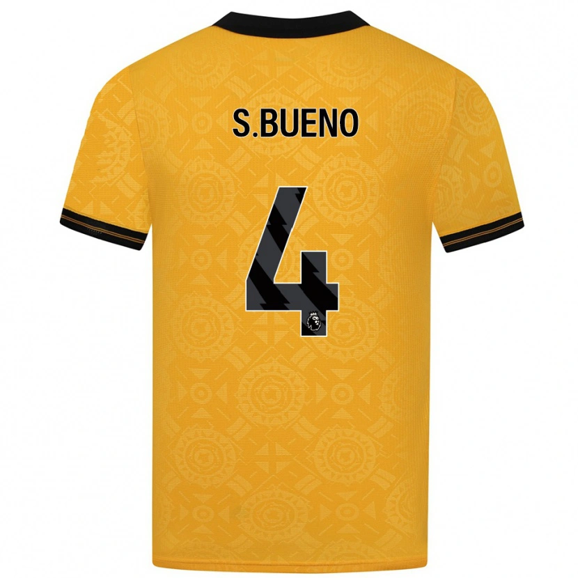 Danxen Homme Maillot Santiago Bueno #4 Jaune Noir Tenues Domicile 2025/26 T-Shirt