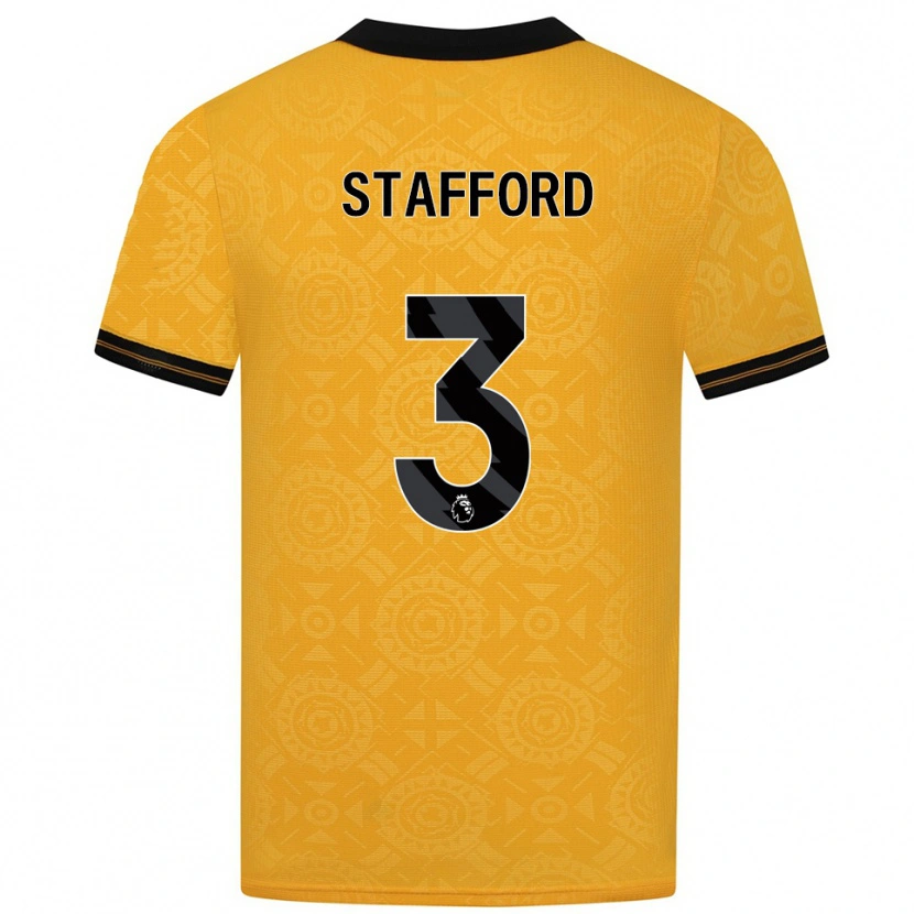 Danxen Homme Maillot Ollie Stafford #3 Jaune Noir Tenues Domicile 2025/26 T-Shirt