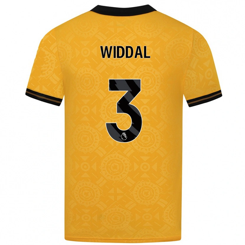Danxen Homme Maillot Natalie Widdal #3 Jaune Noir Tenues Domicile 2025/26 T-Shirt
