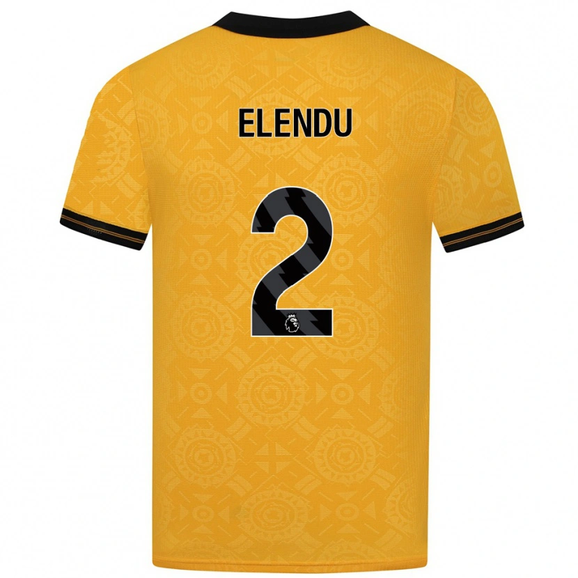 Danxen Homme Maillot Elvis Elendu #2 Jaune Noir Tenues Domicile 2025/26 T-Shirt