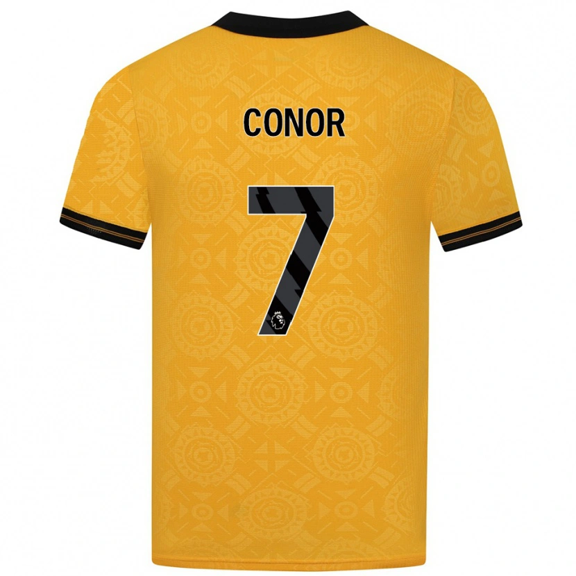 Danxen Homme Maillot Conor Mcleod #7 Jaune Noir Tenues Domicile 2025/26 T-Shirt