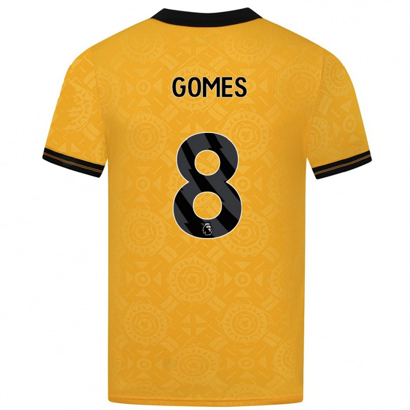 Danxen Homme Maillot João Gomes #8 Jaune Noir Tenues Domicile 2025/26 T-Shirt
