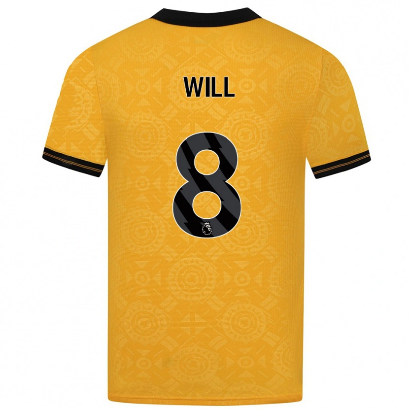 Danxen Homme Maillot Merrick Will #8 Jaune Noir Tenues Domicile 2025/26 T-Shirt