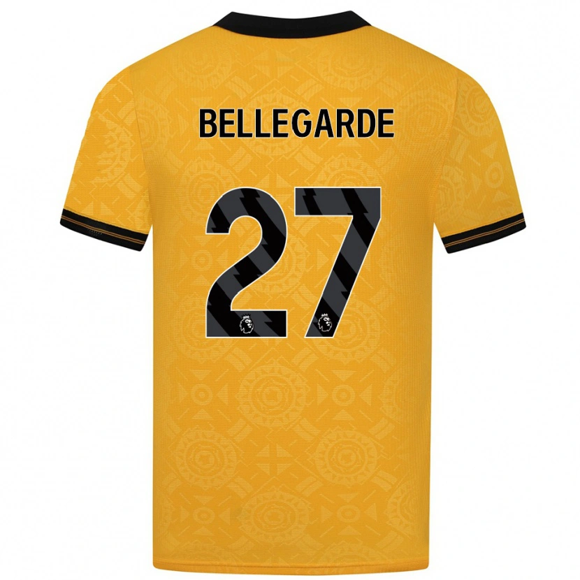 Danxen Homme Maillot Jean-Ricner Bellegarde #27 Jaune Noir Tenues Domicile 2025/26 T-Shirt
