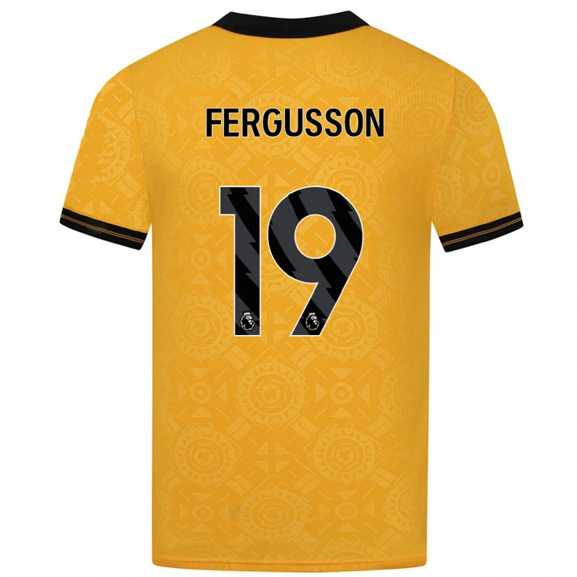 Danxen Homme Maillot Liv Fergusson #19 Jaune Noir Tenues Domicile 2025/26 T-Shirt