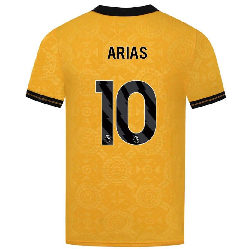 Danxen Homme Maillot Jhon Arias #10 Jaune Noir Tenues Domicile 2025/26 T-Shirt