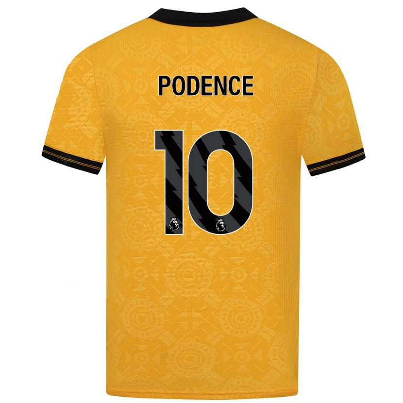 Danxen Homme Maillot Daniel Podence #10 Jaune Noir Tenues Domicile 2025/26 T-Shirt