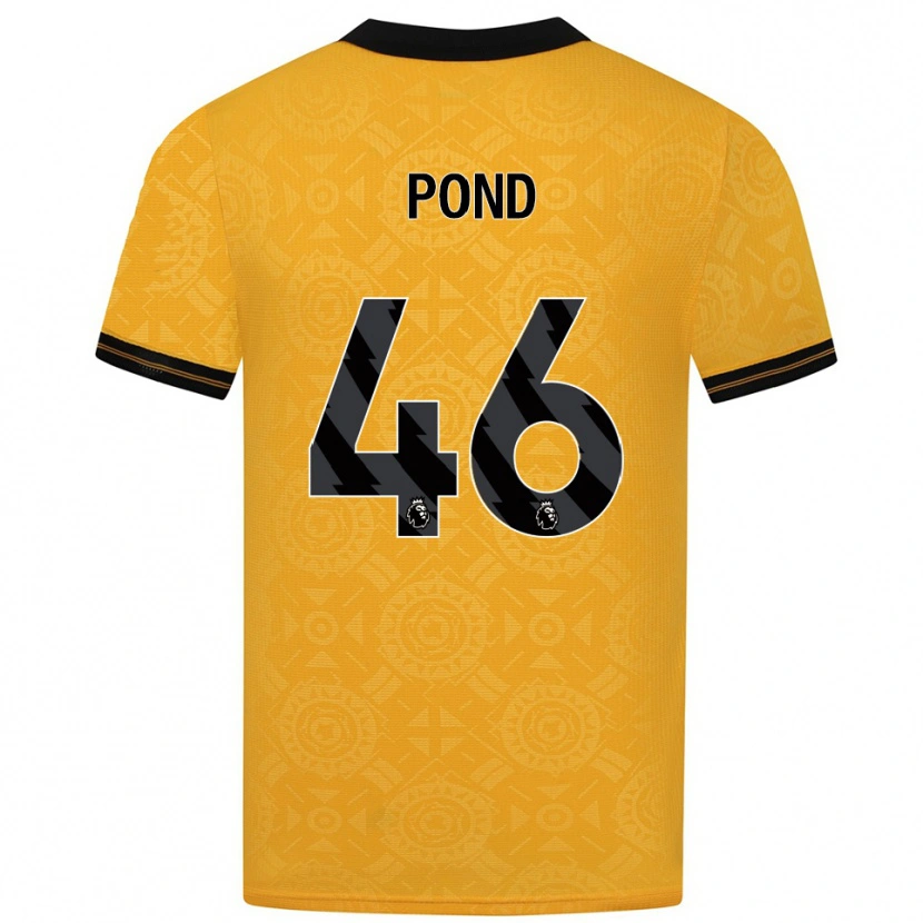 Danxen Homme Maillot Alfie Pond #46 Jaune Noir Tenues Domicile 2025/26 T-Shirt