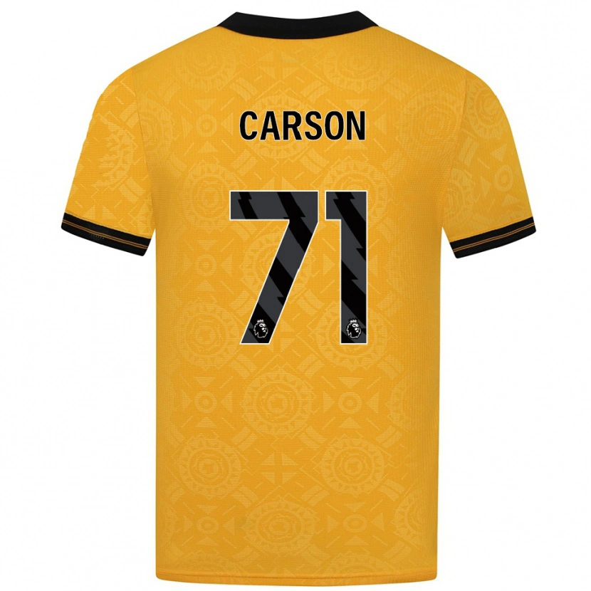 Danxen Homme Maillot Hayden Carson #71 Jaune Noir Tenues Domicile 2025/26 T-Shirt