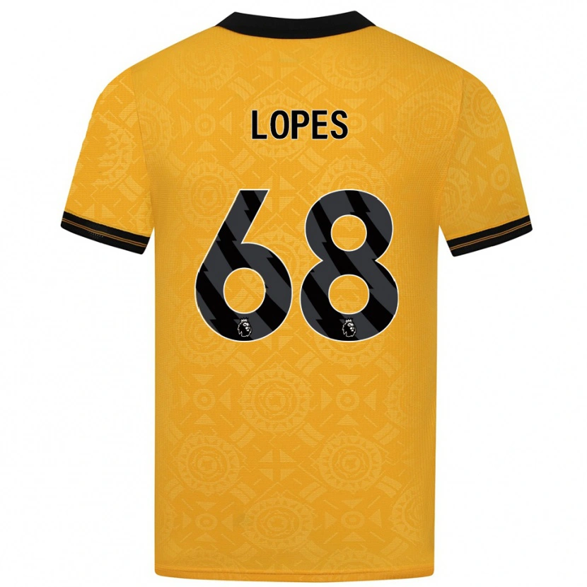 Danxen Homme Maillot Leo Lopes #68 Jaune Noir Tenues Domicile 2025/26 T-Shirt