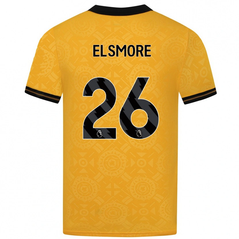 Danxen Homme Maillot Ria Elsmore #26 Jaune Noir Tenues Domicile 2025/26 T-Shirt