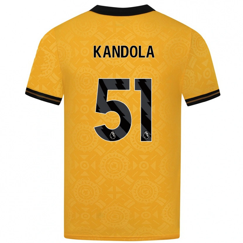 Danxen Homme Maillot Kam Kandola #51 Jaune Noir Tenues Domicile 2025/26 T-Shirt