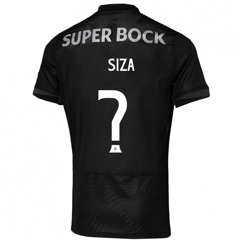 Danxen Homme Maillot Sergio Siza #0 Noir Blanc Tenues Extérieur 2025/26 T-Shirt