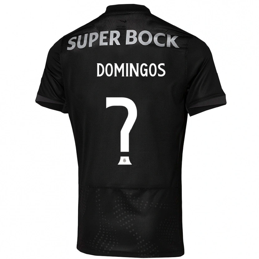Danxen Homme Maillot Estefanio Domingos #0 Noir Blanc Tenues Extérieur 2025/26 T-Shirt