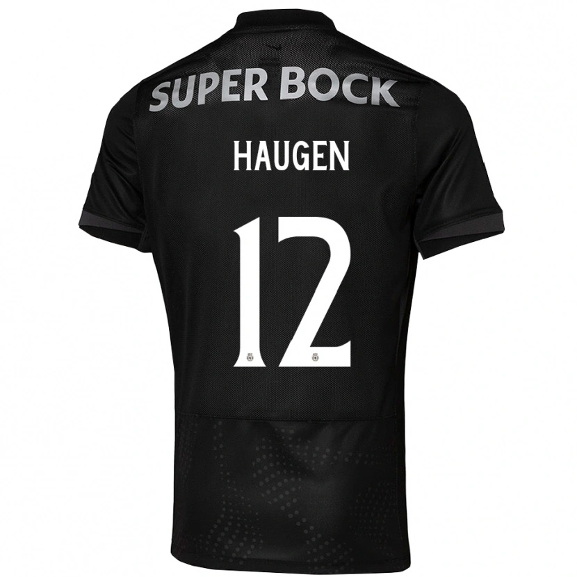Danxen Homme Maillot Madison Haugen #12 Noir Blanc Tenues Extérieur 2025/26 T-Shirt