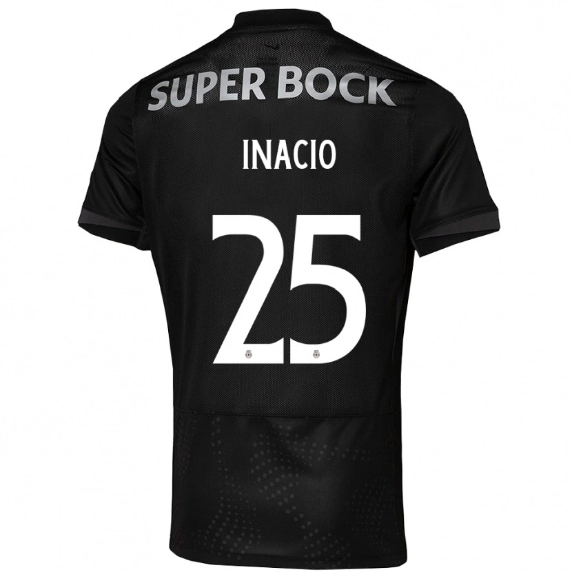 Danxen Homme Maillot Gonçalo Inácio #25 Noir Blanc Tenues Extérieur 2025/26 T-Shirt