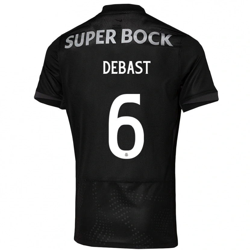 Danxen Homme Maillot Zeno Debast #6 Noir Blanc Tenues Extérieur 2025/26 T-Shirt