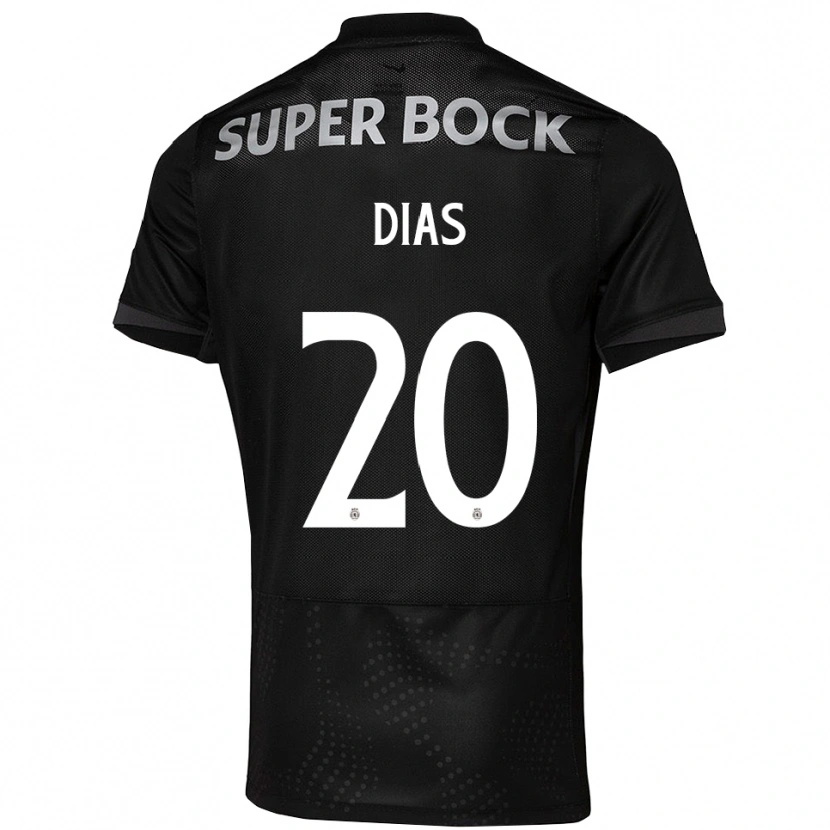 Danxen Homme Maillot Lucas Dias #20 Noir Blanc Tenues Extérieur 2025/26 T-Shirt