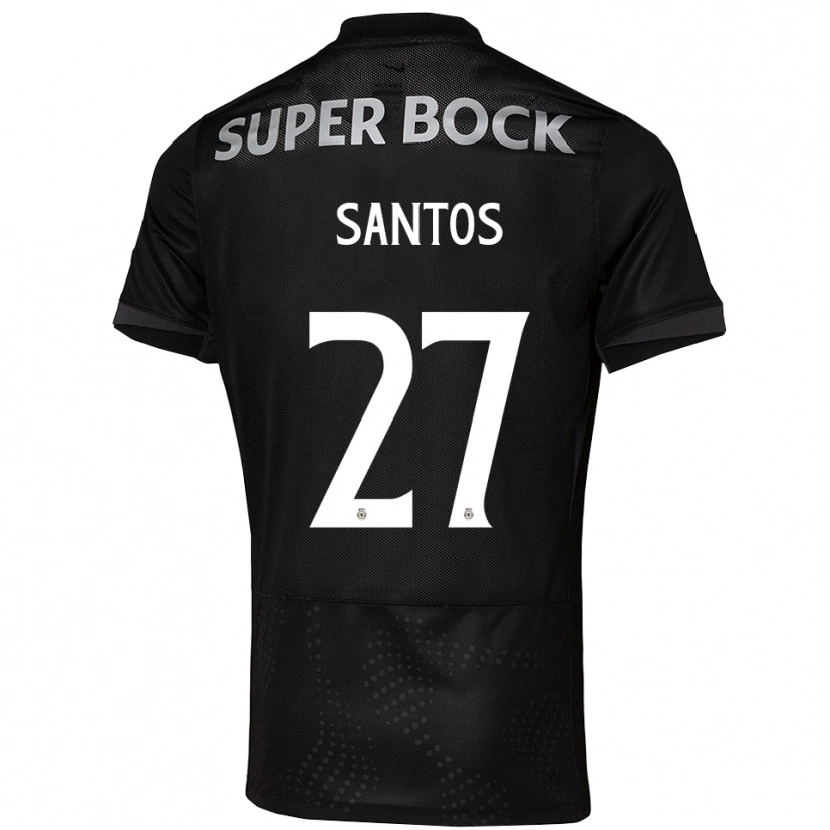 Danxen Homme Maillot Alisson Santos #27 Noir Blanc Tenues Extérieur 2025/26 T-Shirt