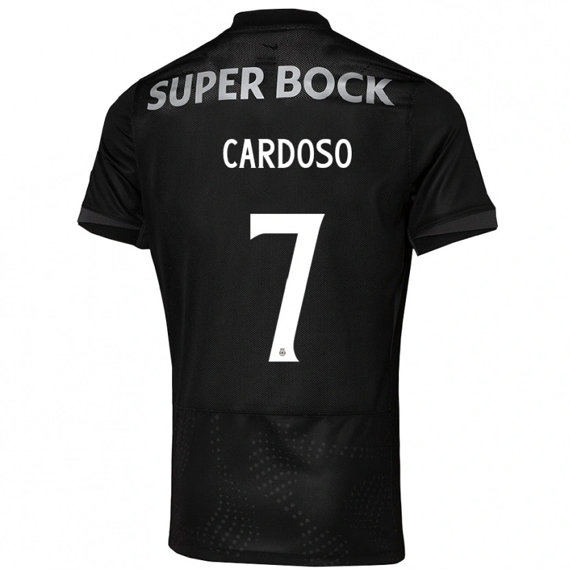 Danxen Homme Maillot Paulo Cardoso #7 Noir Blanc Tenues Extérieur 2025/26 T-Shirt