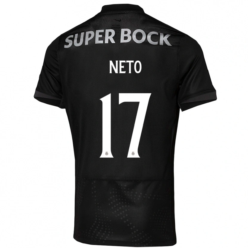 Danxen Homme Maillot Cláudia Neto #17 Noir Blanc Tenues Extérieur 2025/26 T-Shirt