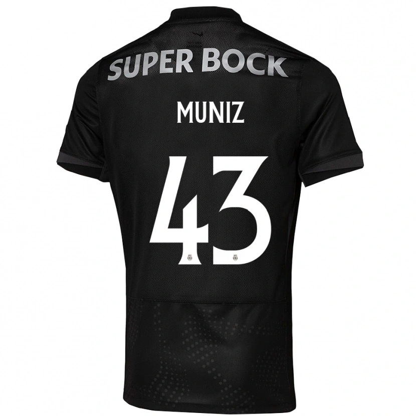 Danxen Homme Maillot João Muniz #43 Noir Blanc Tenues Extérieur 2025/26 T-Shirt