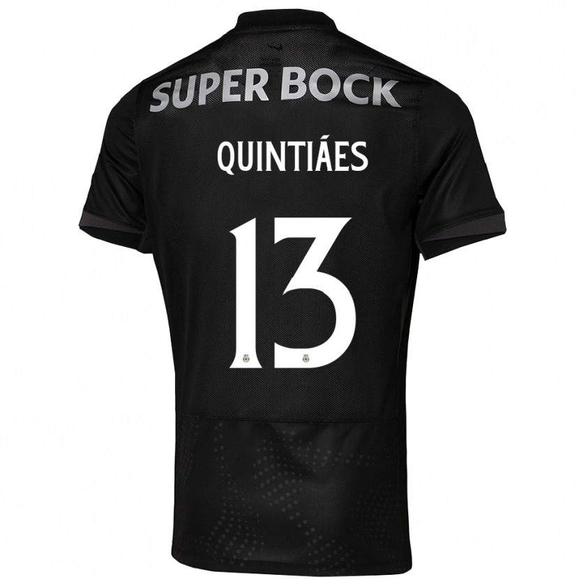 Danxen Homme Maillot Rodrigo Quintiães #13 Noir Blanc Tenues Extérieur 2025/26 T-Shirt