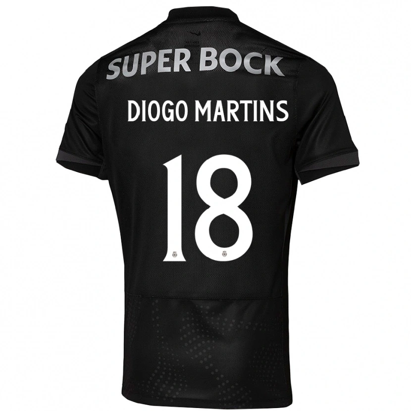 Danxen Homme Maillot Diogo Martins #18 Noir Blanc Tenues Extérieur 2025/26 T-Shirt