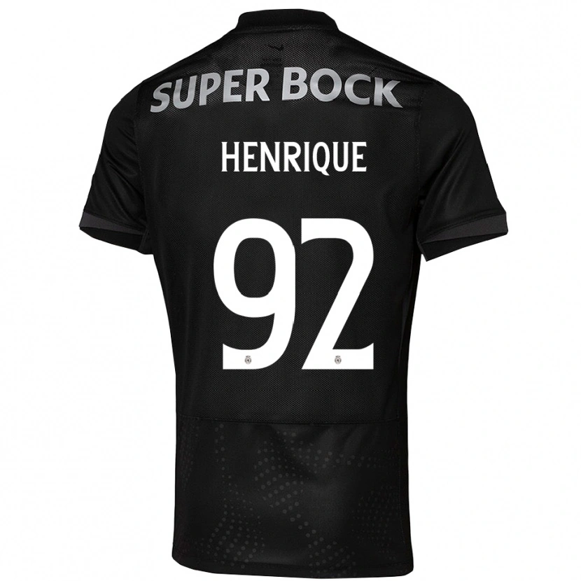 Danxen Homme Maillot Eduardo Henrique #92 Noir Blanc Tenues Extérieur 2025/26 T-Shirt