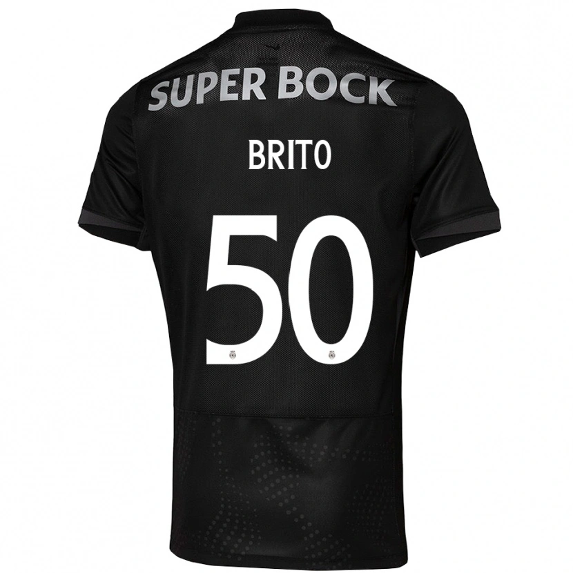 Danxen Homme Maillot Alexandre Brito #50 Noir Blanc Tenues Extérieur 2025/26 T-Shirt