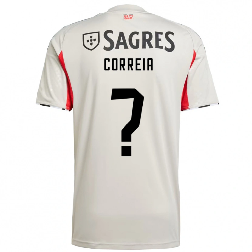 Danxen Homme Maillot Rúben Correia #0 Blanc Cassé Rouge Tenues Extérieur 2025/26 T-Shirt