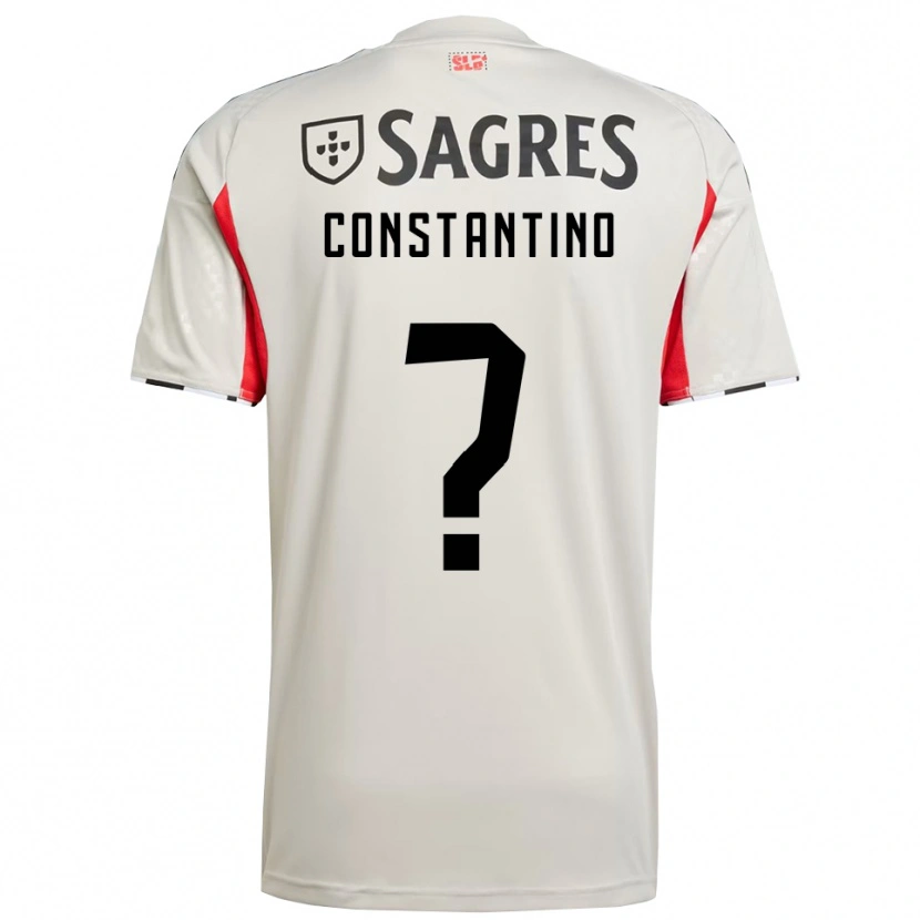 Danxen Homme Maillot Simão Constantino #0 Blanc Cassé Rouge Tenues Extérieur 2025/26 T-Shirt