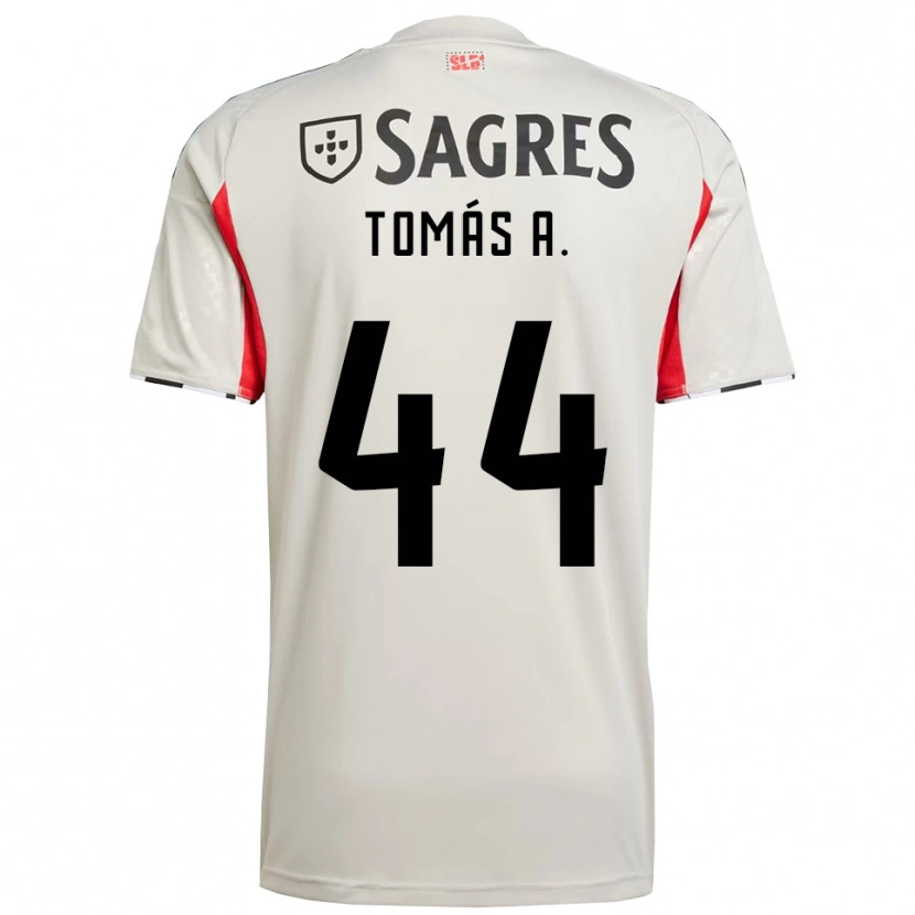 Danxen Homme Maillot Tomás Araújo #44 Blanc Cassé Rouge Tenues Extérieur 2025/26 T-Shirt