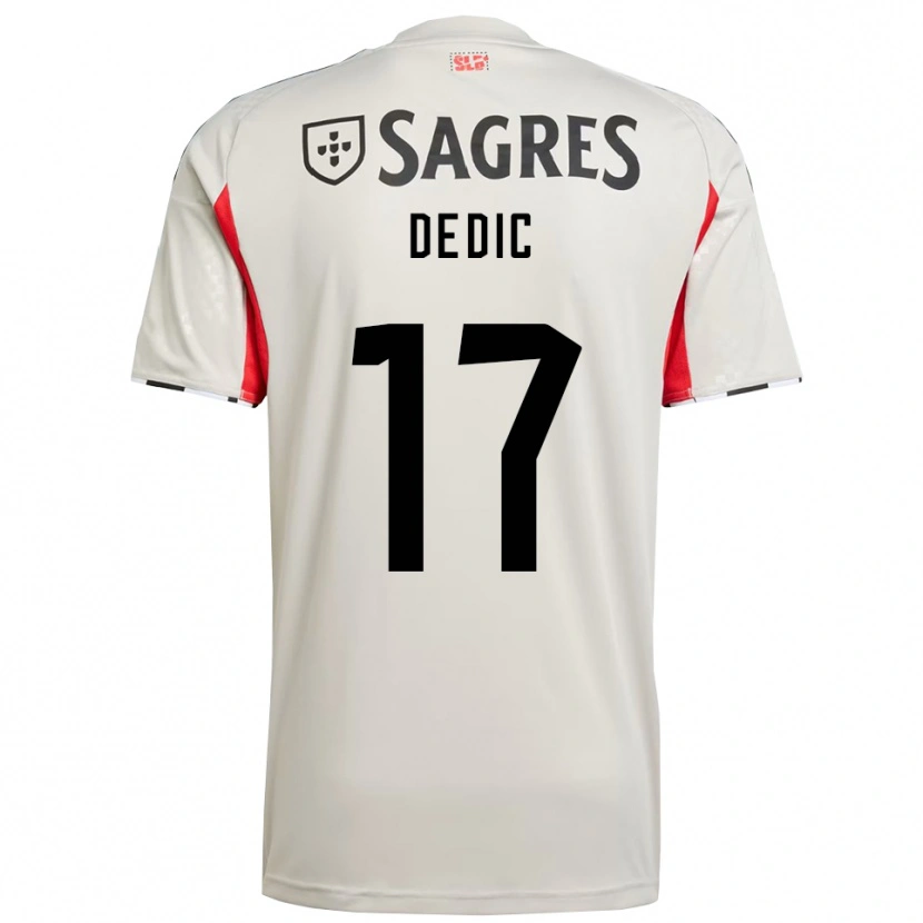 Danxen Homme Maillot Amar Dedic #17 Blanc Cassé Rouge Tenues Extérieur 2025/26 T-Shirt