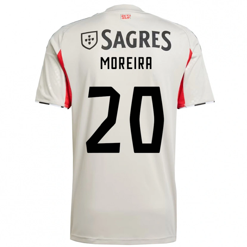 Danxen Homme Maillot André Moreira #20 Blanc Cassé Rouge Tenues Extérieur 2025/26 T-Shirt