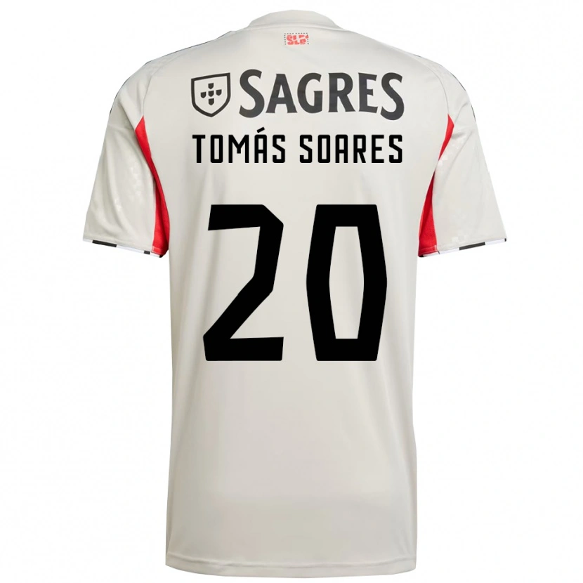 Danxen Homme Maillot Tomás Soares #20 Blanc Cassé Rouge Tenues Extérieur 2025/26 T-Shirt