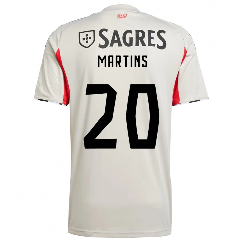 Danxen Homme Maillot Lara Martins #20 Blanc Cassé Rouge Tenues Extérieur 2025/26 T-Shirt