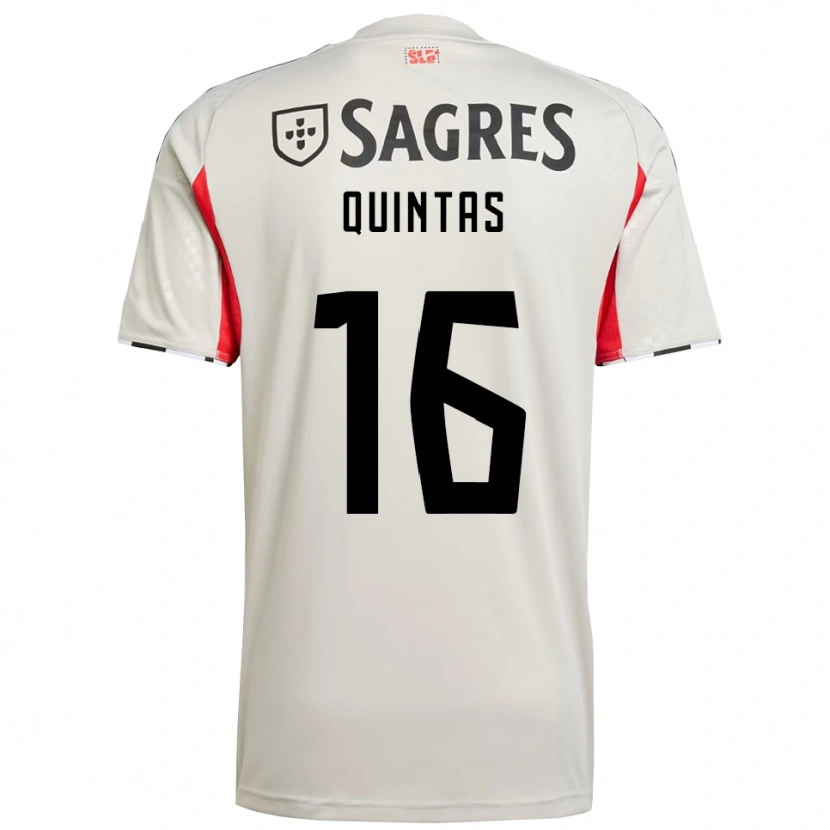 Danxen Homme Maillot Rafael Quintas #16 Blanc Cassé Rouge Tenues Extérieur 2025/26 T-Shirt