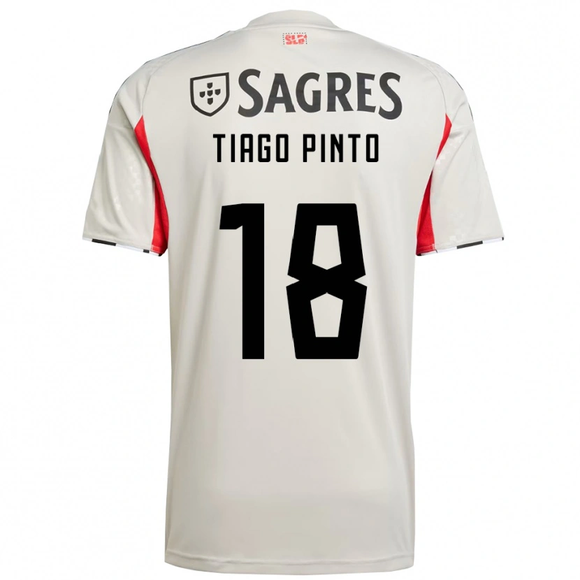 Danxen Homme Maillot Tiago Pinto #18 Blanc Cassé Rouge Tenues Extérieur 2025/26 T-Shirt