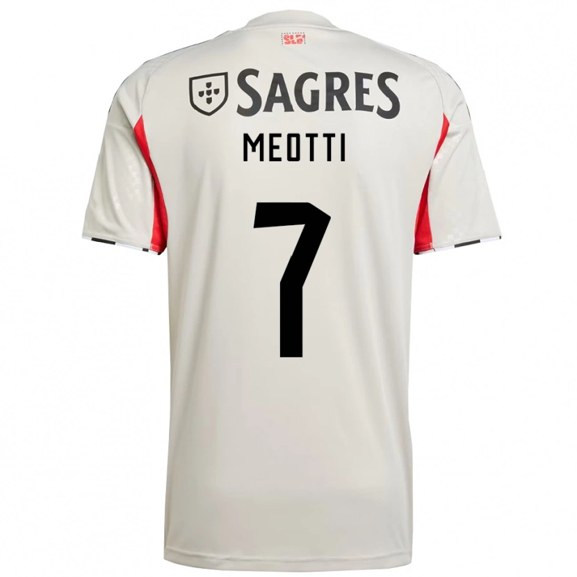 Danxen Homme Maillot Carlos Meotti #7 Blanc Cassé Rouge Tenues Extérieur 2025/26 T-Shirt