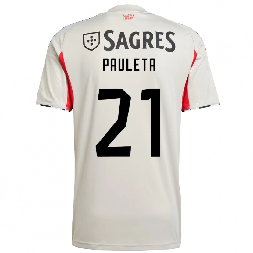 Danxen Homme Maillot Paula Domínguez Encinas #21 Blanc Cassé Rouge Tenues Extérieur 2025/26 T-Shirt