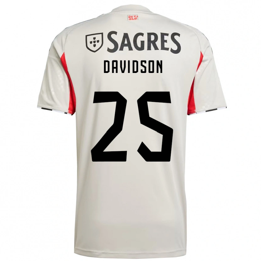 Danxen Homme Maillot Chandra Davidson #25 Blanc Cassé Rouge Tenues Extérieur 2025/26 T-Shirt