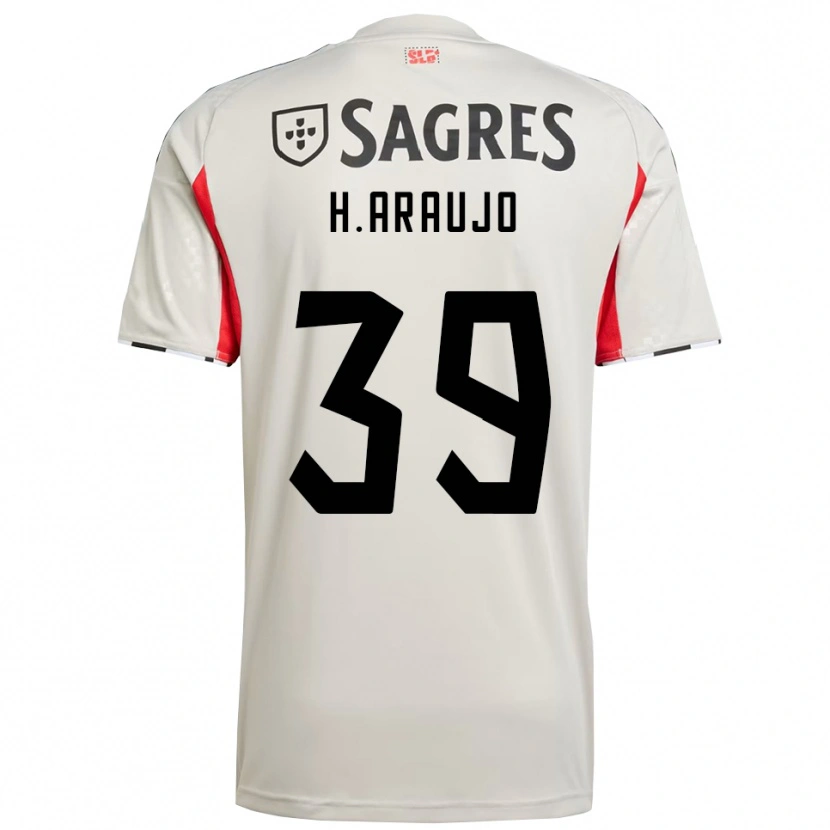 Danxen Homme Maillot Henrique Araújo #39 Blanc Cassé Rouge Tenues Extérieur 2025/26 T-Shirt