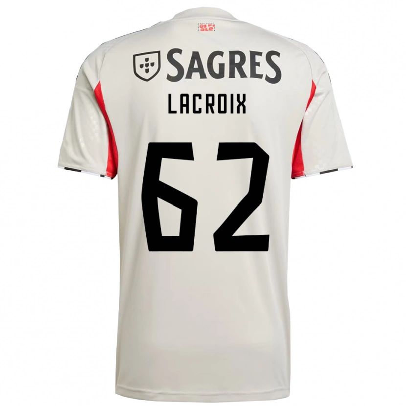 Danxen Homme Maillot Lenny Lacroix #62 Blanc Cassé Rouge Tenues Extérieur 2025/26 T-Shirt