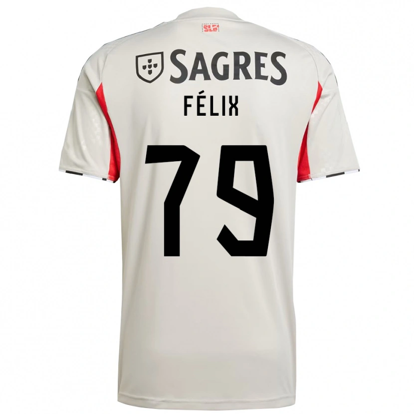 Danxen Homme Maillot Hugo Félix #79 Blanc Cassé Rouge Tenues Extérieur 2025/26 T-Shirt