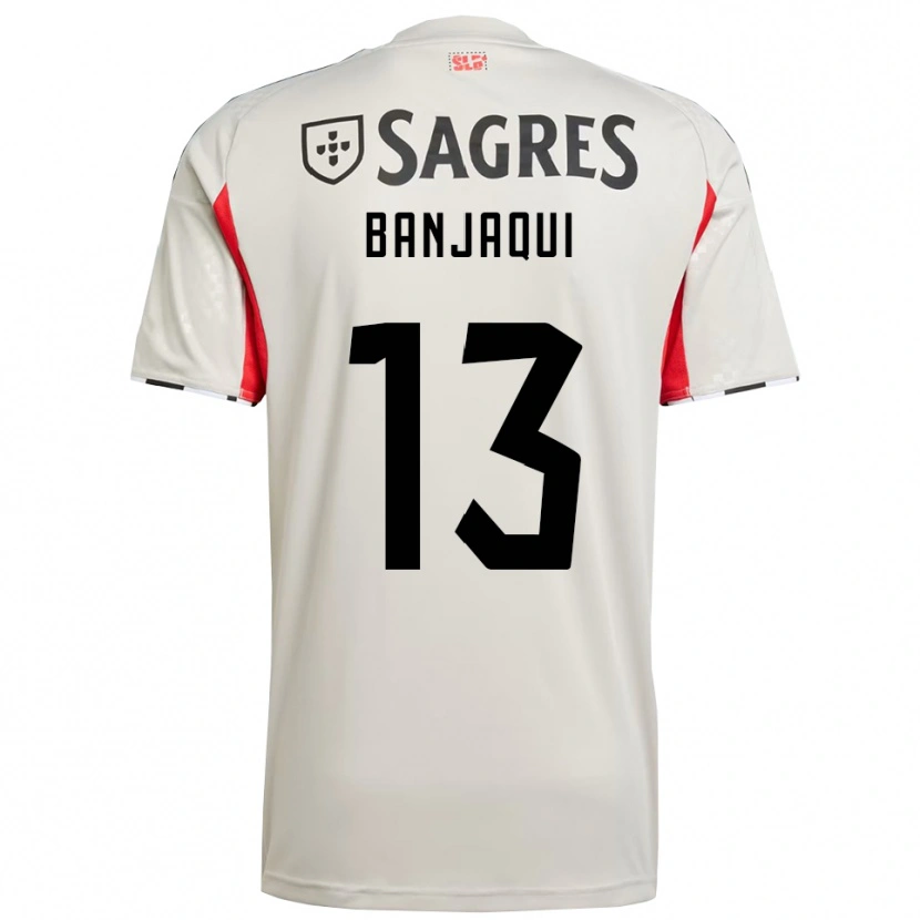 Danxen Homme Maillot Daniel Banjaqui #13 Blanc Cassé Rouge Tenues Extérieur 2025/26 T-Shirt