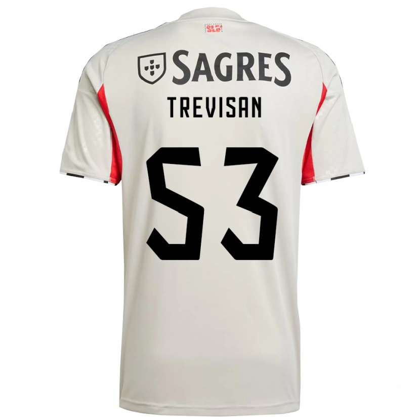 Danxen Homme Maillot Jelani Trevisan #53 Blanc Cassé Rouge Tenues Extérieur 2025/26 T-Shirt